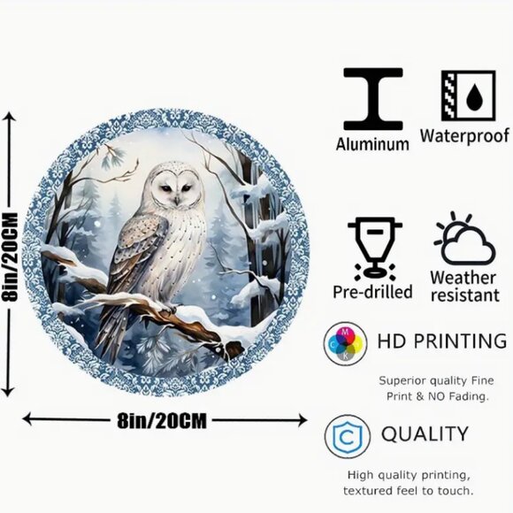 1pc 8x8inch Aluminum Sign - OWL - Picture 2 of 3